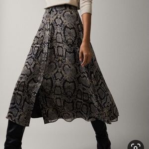 Snake print midi skirt
